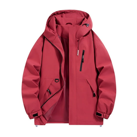 Women's Casual Outdoor Jackets Lightweight Windproof Coat for Versatile Weather Ideal for Hiking Camping and Daily Wear,Red,XL