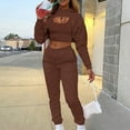 thumbnail image 1 of Women's Casual Outfits Solid Sweatshirts Crop Top And Trousers Pants Sets Track Suits Beautiful And Casual Suit Yoga Pants Women Tuxedo Suit plus Size Suit Women Homecoming Pants Outfit Junior Womens, 1 of 6
