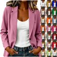 thumbnail image 1 of Women's Casual Oversized Blazer Jacket, Open Front Long Sleeve Loose Fit Work Office Blazers, Fashion Solid Color Lapel Business Commuter Suit Coat with Pockets, Multi Colors Available, 1 of 7