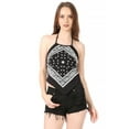 thumbnail image 1 of Women's Casual Paisley Printed Bandana Sleeveless Halter Top, 1 of 5
