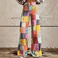 thumbnail image 1 of Women's Casual Pants 2025 New Summer Flower Wide Leg Pants Lightweight And Loose Casual Colorful Pants Imitation Jeans, Women's Casual Pants XL, 1 of 4