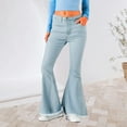 thumbnail image 1 of Women's Casual Pants Bell Bottom Jeans For Women High Waisted Classic Flared Denim Pants Stretchy Wide Leg Jeans Bell Bottoms Trousers,Blue Women's Casual Pants XXXL, 1 of 5
