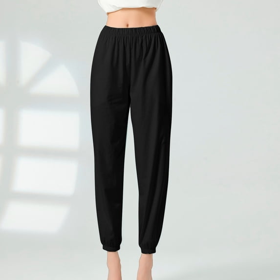 Women's Casual Pants Classical Dance Trousers Wide Legged Straight Pocket Long Pants Gymnastics Practice Exercises Dance Training Leg Binding Pants Stretchy Work Pants Women Women's Pants for Work