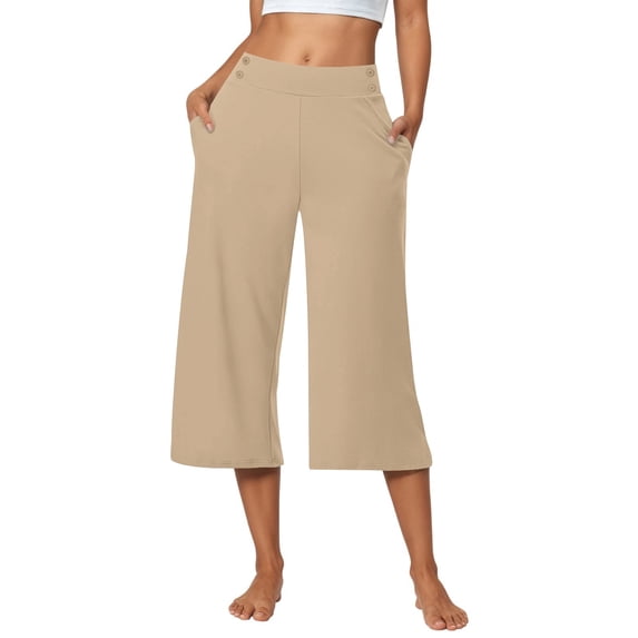 Women's Casual Pants Comfortable Loose Fit With Pockets And Buttons For Summer Relaxation And Style