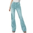 thumbnail image 1 of Women's Casual Pants Comfortable Stretchy Denim Flared Trousers High Waist Bootcut Everyday Elastic Jeans Pants for Relax Fit,Color:Sky Blue,Size:M, 1 of 6