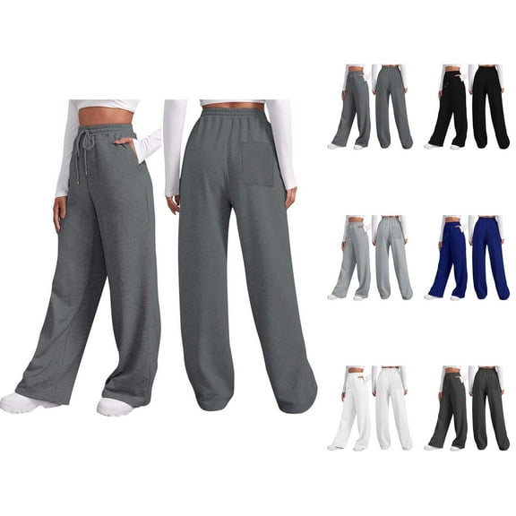 Women's Casual Pants Comfortable Wide Leg Sweatpants with Pockets for Autumn and Winter Casual Style