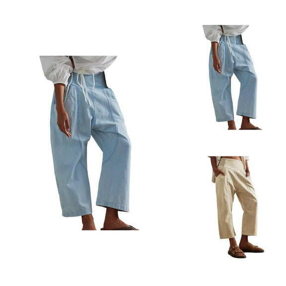 Women's Casual Pants Denim Harem Pants For Women Loose Fit Wide Leg Cropped Barrel Jeans Stylish and Comfortable Choice