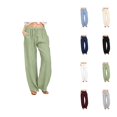 thumbnail image 1 of Women's Casual Pants Elastic High Waist Drawstring Wide Leg Palazzo Yoga Trousers for Versatile Comfort, 1 of 9