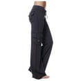thumbnail image 1 of Women's Casual Pants Fashionable Comfortable Elastic Waist Yoga Pants with Button Pocket for Ladies Stylish Wear, 1 of 2