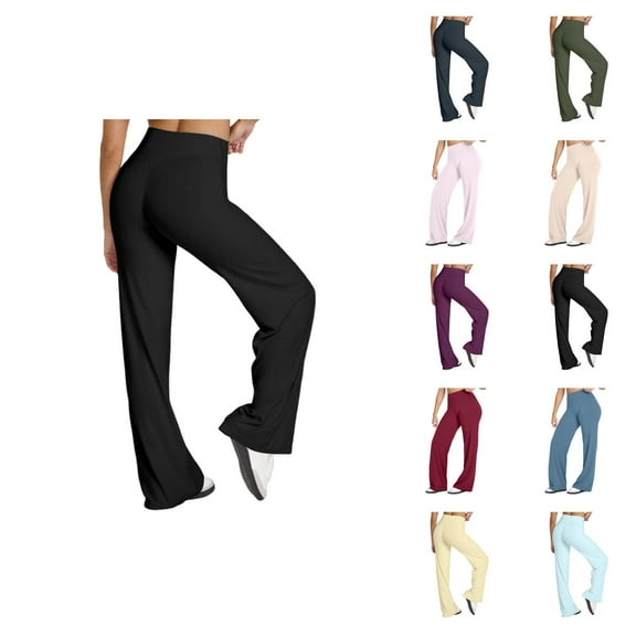 Women's Casual Pants High Waist Lifting Soft Stretchy Comfy Trousers for Yoga Gym Workout Athletic Wear