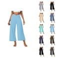 thumbnail image 1 of Women's Casual Pants High Waist Loose Fit Joggers with Pockets Comfortable Stretchy Solid Color Ankle Sweatpants for Everyday and Wear, 1 of 7
