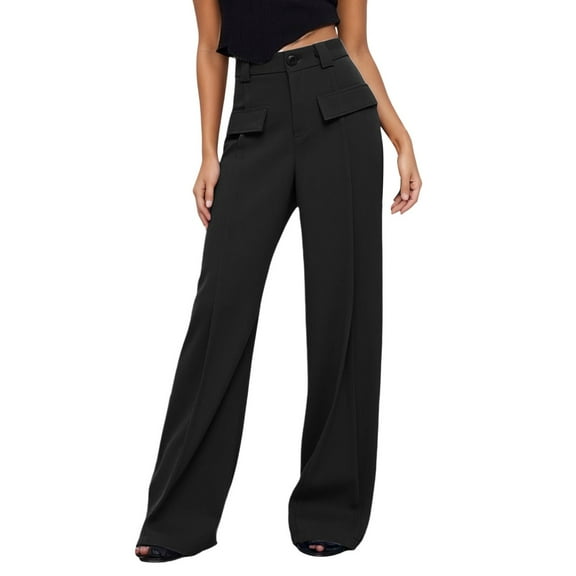 Women's Casual Pants High Waist Straight Leg Trousers Work Formal Dress Pants For Women Comfortable Summer Fall Everyday Wear