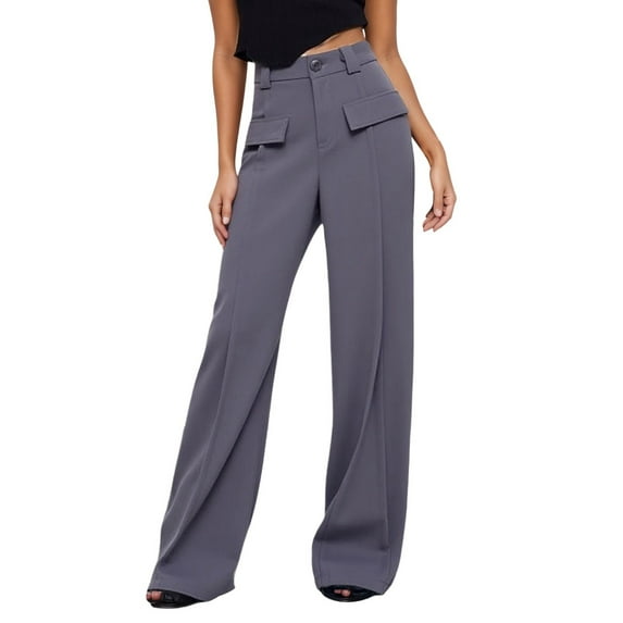 Women's Casual Pants High Waist Straight Leg Trousers Work Formal Dress Pants For Women Comfortable Summer Fall Everyday Wear