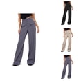 thumbnail image 1 of Womens Pants Palazzo Pants for Women Women's Casual Pants High Waist Straight Leg Trousers for Everyday Wear Comfortable Summer Fall Dress Pants for Women, 1 of 5