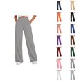 thumbnail image 1 of Women's Casual Pants High Waisted Loose Fit Straight Leg Joggers Elastic Waistband Drawstring Pocket Sweatpants For Daily Wear, 1 of 4