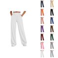 thumbnail image 1 of Women's Casual Pants High Waisted Loose Fit Straight Leg Joggers Elastic Waistband Drawstring Pocket Sweatpants For Daily Wear, 1 of 4
