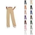 thumbnail image 1 of Women's Casual Pants High Waisted Loose Fit Straight Leg Joggers with Elastic Waistband Drawstring Pocket Sweatpants for Everyday Wear, 1 of 3