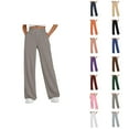 thumbnail image 1 of Women's Casual Pants High Waisted Loose Fit Straight Leg Joggers with Elastic Waistband Drawstring Pocket Sweatpants for Everyday Wear, 1 of 4