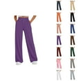 thumbnail image 1 of Women's Casual Pants High Waisted Loose Fit Straight Leg Joggers with Elastic Waistband Drawstring Pocket Sweatpants for Everyday Wear, 1 of 4