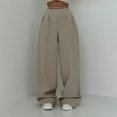 thumbnail image 1 of Women's Casual Pants High Waisted Side Pocket Straight Leg Work Pants Women'S Fashionable High Waist Zipper Casual Pants Suit Pants,Beige Women's Casual Pants XL, 1 of 6