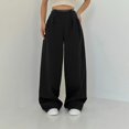 thumbnail image 1 of Women's Casual Pants High Waisted Side Pocket Straight Leg Work Pants Women'S Fashionable High Waist Zipper Casual Pants Suit Pants,Black Women's Casual Pants L, 1 of 6