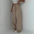 thumbnail image 1 of Women's Casual Pants High Waisted Side Pocket Straight Leg Work Pants Women'S Fashionable High Waist Zipper Casual Pants Suit Pants,Yellow Women's Casual Pants L, 1 of 8