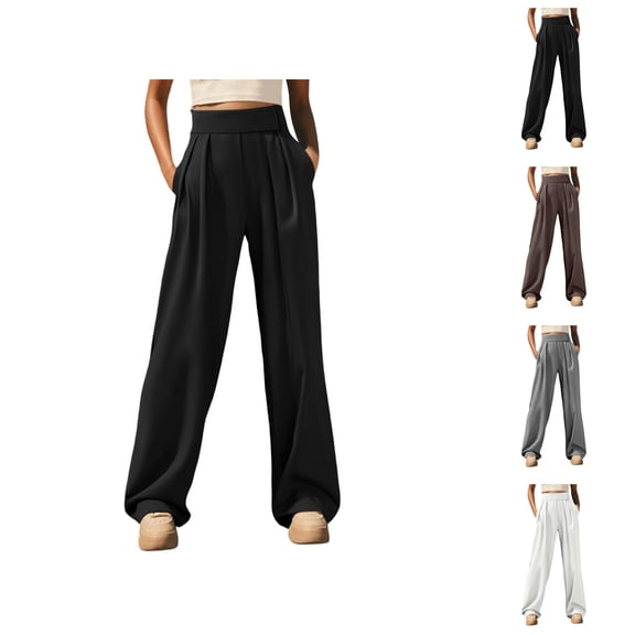 Women's Casual Pants High Waisted Straight Leg Trousers for Daily Wear Jogging Outdoor Activities Comfortable Work Slacks with Tape Design