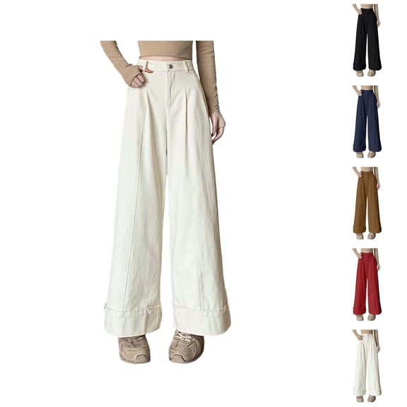 Casual Pants for Women Wide Leg Pants Woman Women's Casual Pants High Waisted Stretchy Soft Trousers for Everyday Wear for Summer and Autumn Activities
