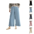 thumbnail image 1 of Womens Casual Pants Wide Leg Pants for Women Women's Casual Pants High Waisted Wide Leg Cropped Trousers for Everyday Wear and Outdoor Activities, 1 of 6