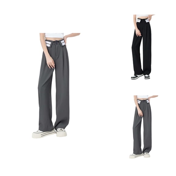 Women's Casual Pants High Waisted Wide Leg Trousers Flowy Straight Fit Comfortable Stretch Soft Fabric Elegant Workwear for Versatile Occasions