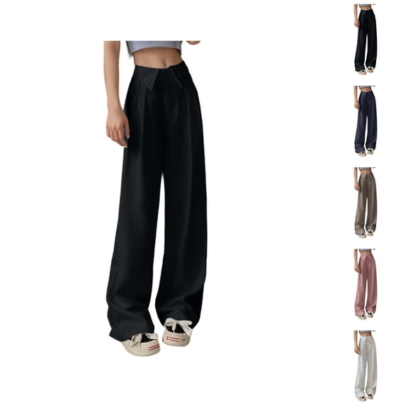 Women's Casual Pants High Waisted Wide Leg Trousers Flowy Straight Fit Comfortable Stretchy Soft Fabric for Everyday Activities and Comfort