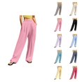 thumbnail image 1 of Lounge Pants Womens Wide Leg Pants Women's Casual Pants High Waisted Wide Leg Trousers with Crinkle Design for Outdoor Sports and Daily Comfort, 1 of 5
