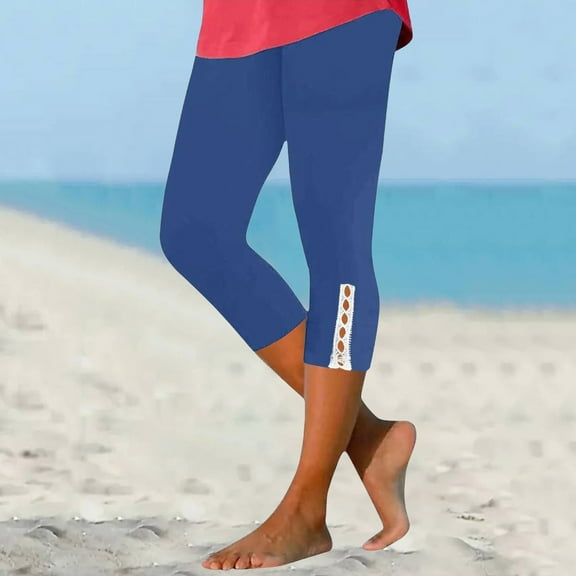 Women's Casual Pants Leggings For Women 2025 High Waisted Cutout Yoga Lightweight Cozy Cropped Pants Solid Soft Pajams Pants,Blue Women's Casual Pants S