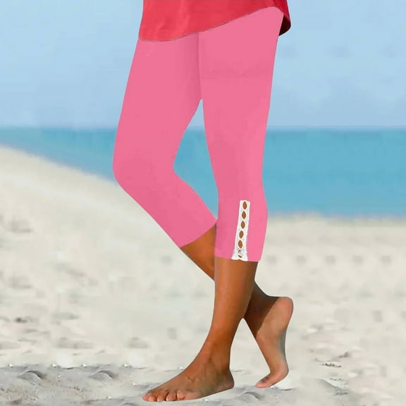 Women's Casual Pants Leggings For Women 2025 High Waisted Cutout Yoga Lightweight Cozy Cropped Pants Solid Soft Pajams Pants,Pink Women's Casual Pants XXL