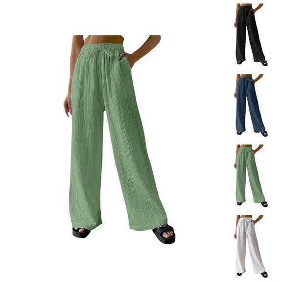 Women's Casual Pants - Long Wide Leg Workwear Stylish Casual & Business Pants featuring Convenient Pockets for Everyday Use