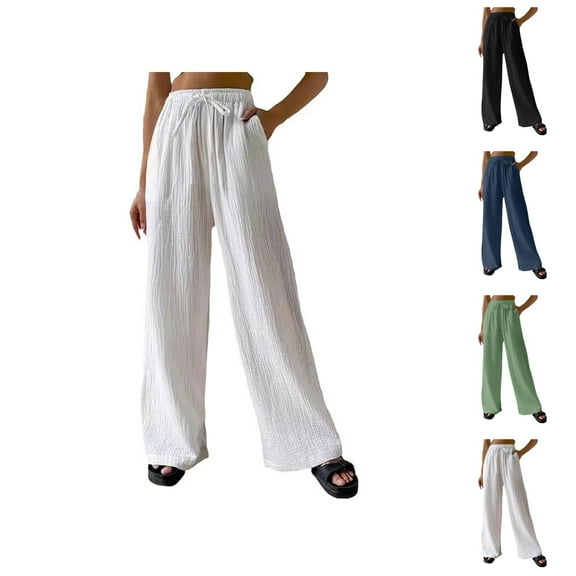 Women's Casual Pants - Long Wide Leg Workwear Stylish Casual & Business Pants featuring Convenient Pockets for Everyday Use