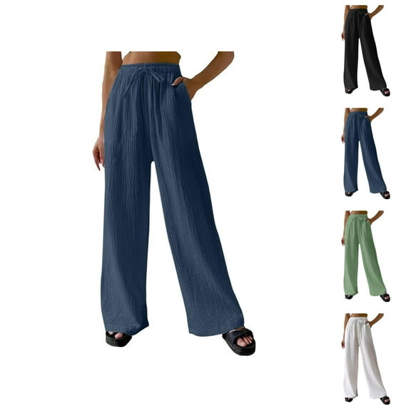 Women's Casual Pants - Long Wide Leg Workwear Stylish Casual & Business Pants featuring Convenient Pockets for Everyday Use