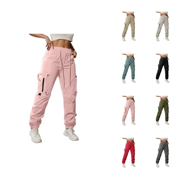 Women's Casual Pants Loose Fit Cargo Joggers Workout Sweatpants With Elastic Comfortable Streetwear For Daily Wear Pants For Women Casual