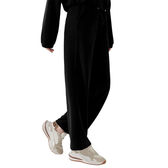 Women's Casual Pants with Pockets Comfortable Sweatpants for Everyday Wear Soft Warm Winter Bottoms for Lounging and Outings Elastic High Waisted Straight Leg Pull On Trousers
