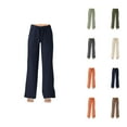 thumbnail image 1 of Womens Casual Pants Wide Leg Pants Women's Casual Pants Solid Color Strapped Pockets Loose Wide Leg Linen Trousers for Everyday Wear, 1 of 5