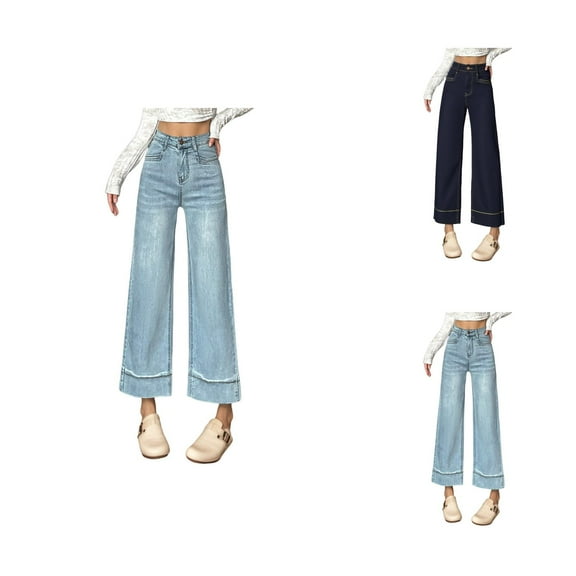 Women's Casual Pants Straight Leg Ankle Length Comfortable Versatile Everyday Trousers Soft Stretch Fabric for All Seasons