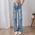 thumbnail image 1 of Women's Casual Pants Straight Leg Workwear Jeans With Multiple Pockets For Daily Wear Spring Summer Fall Outfits Comfortable And Stylish Casual Pant Suits for Women plus Size Womens Pants Casual Work, 1 of 4