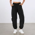 thumbnail image 1 of Women's Casual Pants Street Style Joggers with Multiple Pockets and Drawstring Elastic Waist for Comfortable Daily Wear, 1 of 8