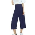 thumbnail image 1 of Women's Casual Pants Summer Loose High Waist Wide Leg Straight Cropped Trousers Thin Comfortable Everyday Wear, 1 of 5