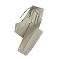 thumbnail image 1 of Women's Casual Pants Summer Solid Quick Dry Pants Lightweight Breathable Thin Joggers Linen Pants Women Wide Leg Khaki XXXL, 1 of 3