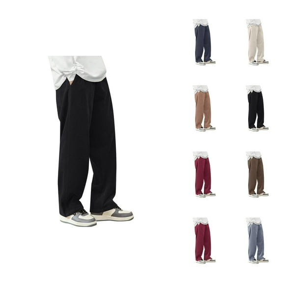 Casual Pants for Women Wide Leg Pants Women's Casual Pants Unisex Solid Color Drawstring Track Pants Cozy Corduroy Straight Leg Loungewear for Everyday Comfort