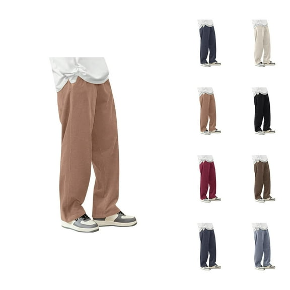 Casual Pants for Women Wide Leg Pants Women's Casual Pants Unisex Solid Color Drawstring Track Pants Cozy Corduroy Straight Leg Loungewear for Everyday Comfort