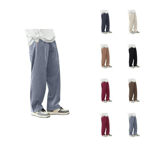 Casual Pants for Women Wide Leg Pants Women's Casual Pants Unisex Solid Color Drawstring Track Pants Cozy Corduroy Straight Leg Loungewear for Everyday Comfort