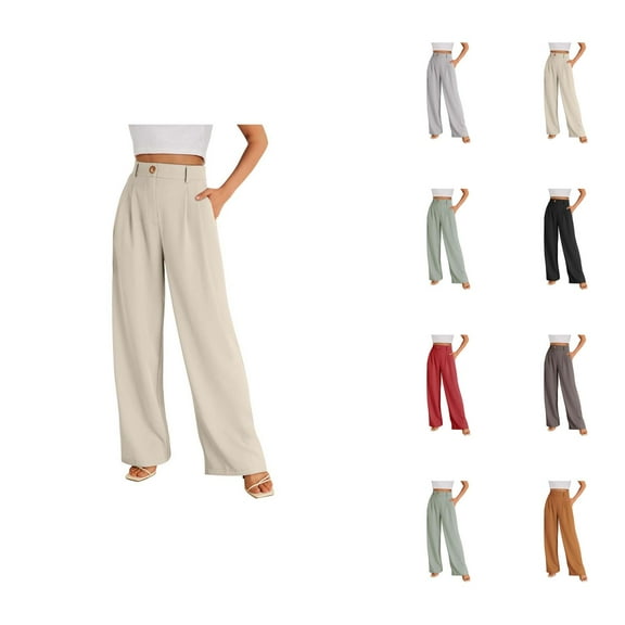 Womens Pants Wide Leg Pants Woman Women's Casual Pants Wide Leg Dress Pants High Waisted Dressy Trousers for Versatile Everyday Wear for Events and Outings