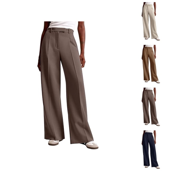 Womens Casual Pants Wide Leg Pants Woman Women's Casual Pants Wide Leg High Waisted Work Business Casual Pants with Pockets for Everyday Wear
